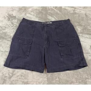 Savane Cargo Shorts Men's W40 Navy Elastic Waist Tech Pockets Hiking